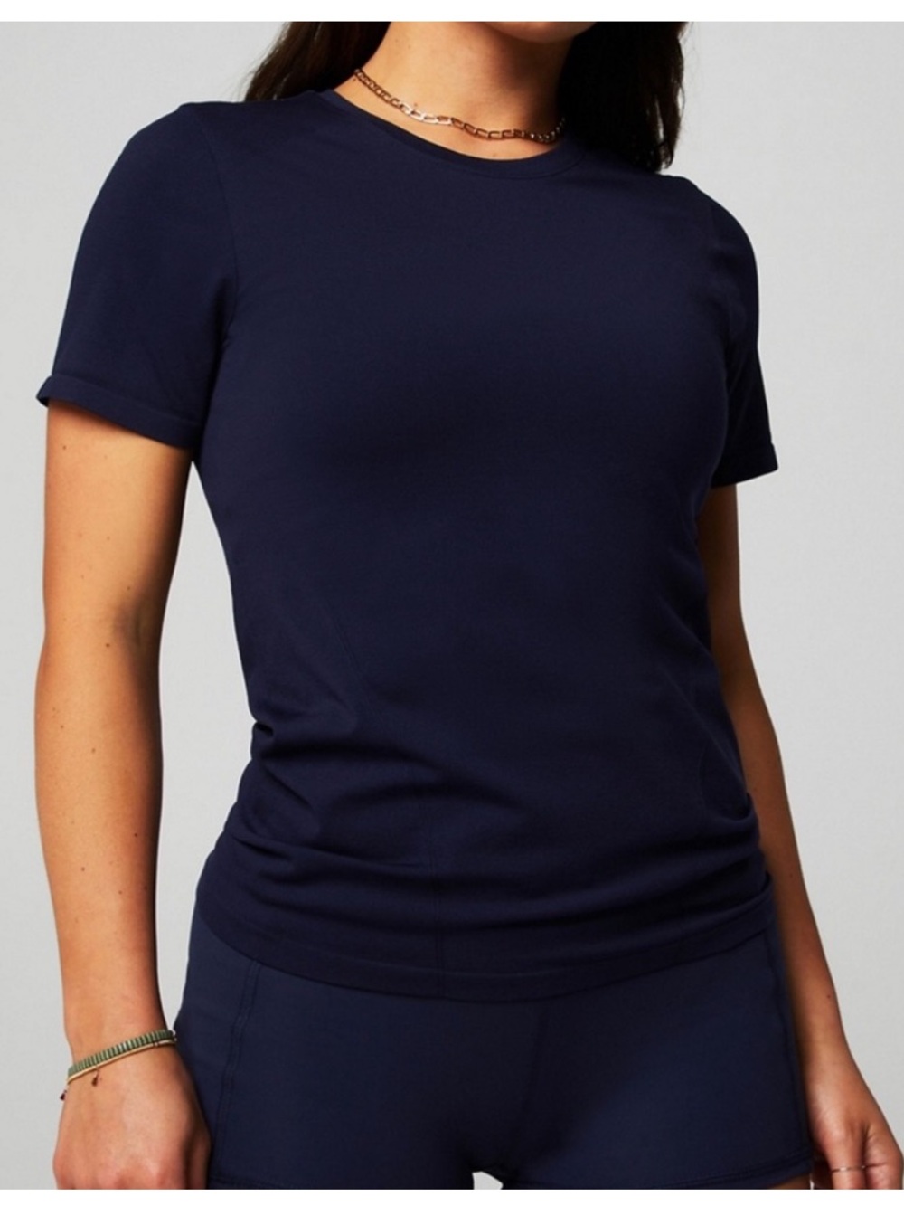 Fabletics Navy Short Sleeve Tee